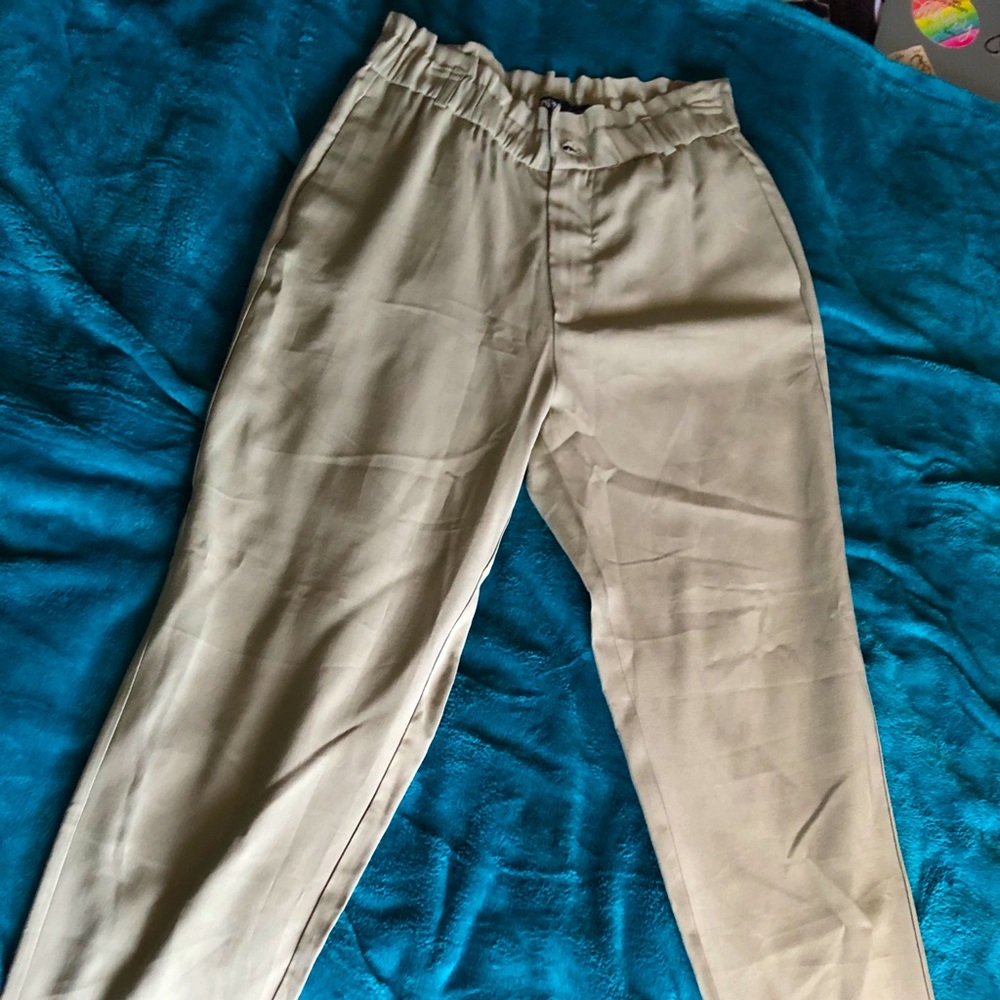ZARA High Waisted Sage Pants NEW
